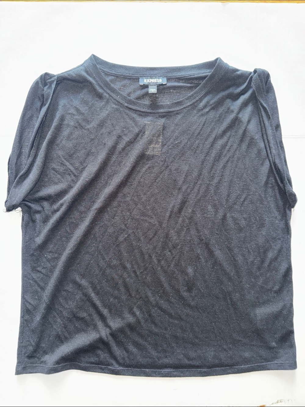 Express womens Black Short Sleeve Crew Tee